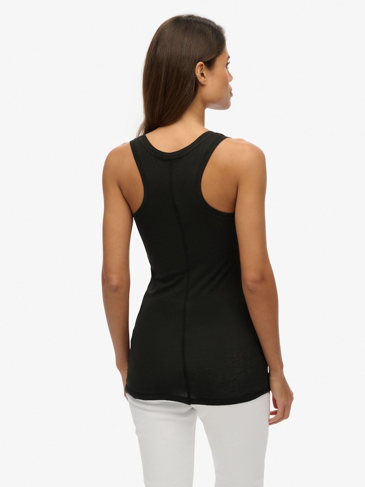 Superdry Grey Studios Lightweight Racer Vest Top - Image 1 of 4 Superdry Grey Studios Lightweight Racer Vest Top - Image 1 of 4