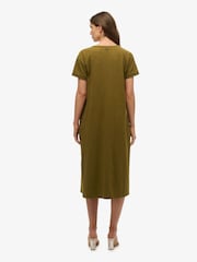 Superdry Green Midi 100% Cotton T-Shirt Dress - Image 3 of 7