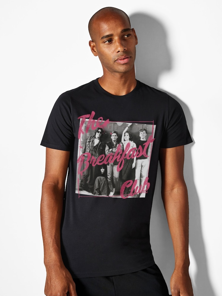 All + Every Black Mens The Breakfast Club Text Characters At Lockers T-Shirt - Image 1 of 4