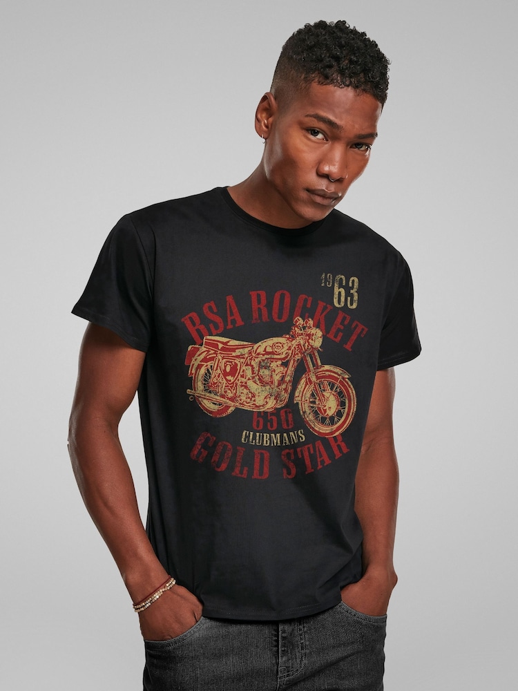 All + Every Black Mens BSA Rocket 650 Clubmans Star T-Shirt - Image 1 of 4