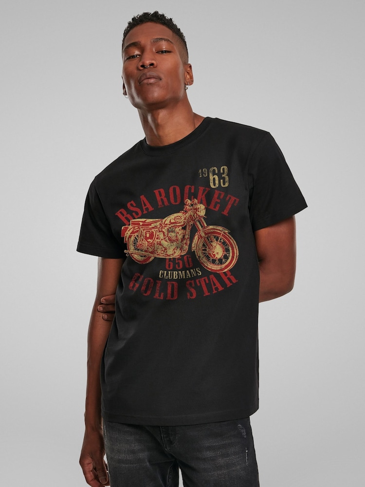 All + Every Black Mens BSA Rocket 650 Clubmans Star T-Shirt - Image 2 of 4