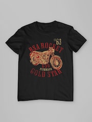 All + Every Black Mens BSA Rocket 650 Clubmans Star T-Shirt - Image 3 of 4