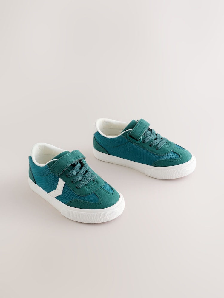 Dark Teal Standard Fit (F) Touch Fastening Elastic Lace Trainers - Image 2 of 6 Dark Teal Standard Fit (F) Touch Fastening Elastic Lace Trainers - Image 2 of 6