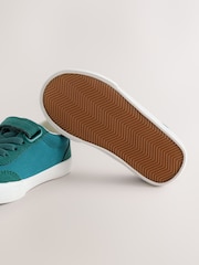 Dark Teal Standard Fit (F) Touch Fastening Elastic Lace Trainers - Image 4 of 6
