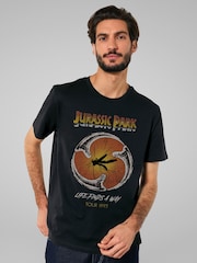 All + Every Black Mens Jurassic Park Life Finds A Way Mosquito Print T-Shirt - Image 1 of 4
