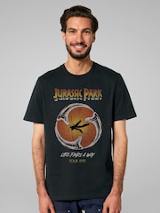 All + Every Black Mens Jurassic Park Life Finds A Way Mosquito Print T-Shirt - Image 2 of 4