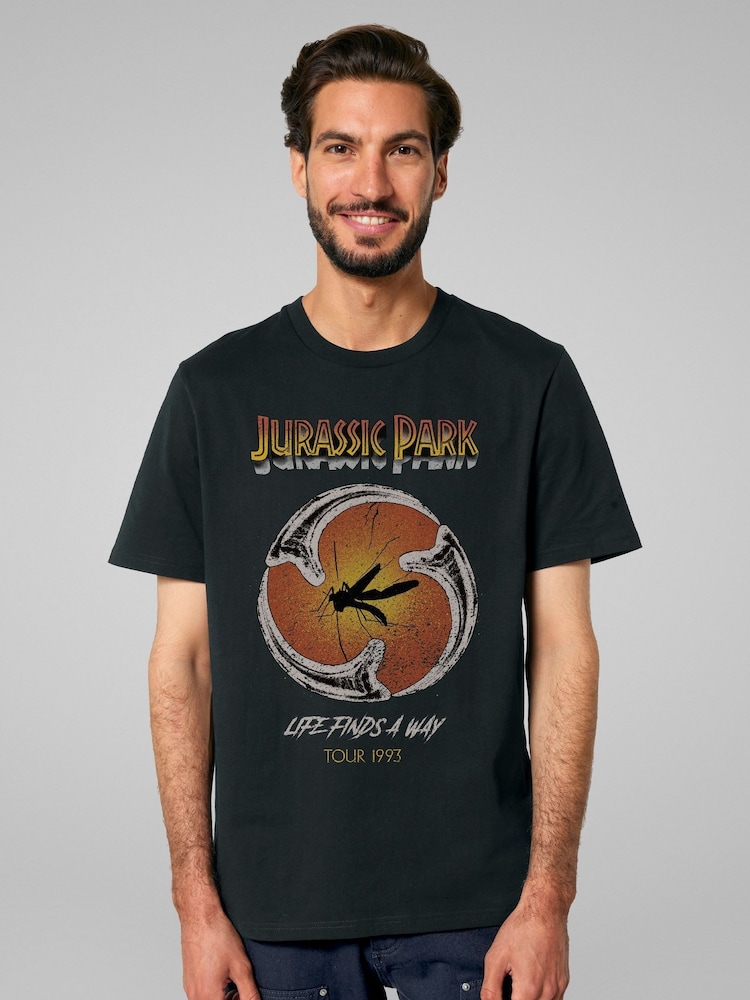 All + Every Black Mens Jurassic Park Life Finds A Way Mosquito Print T-Shirt - Image 2 of 4 All + Every Black Mens Jurassic Park Life Finds A Way Mosquito Print T-Shirt - Image 2 of 4