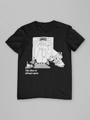 All + Every Black Mens Moomin 80th Anniversary Moomintroll & Co By The Fireplace T-Shirt - Image 3 of 4