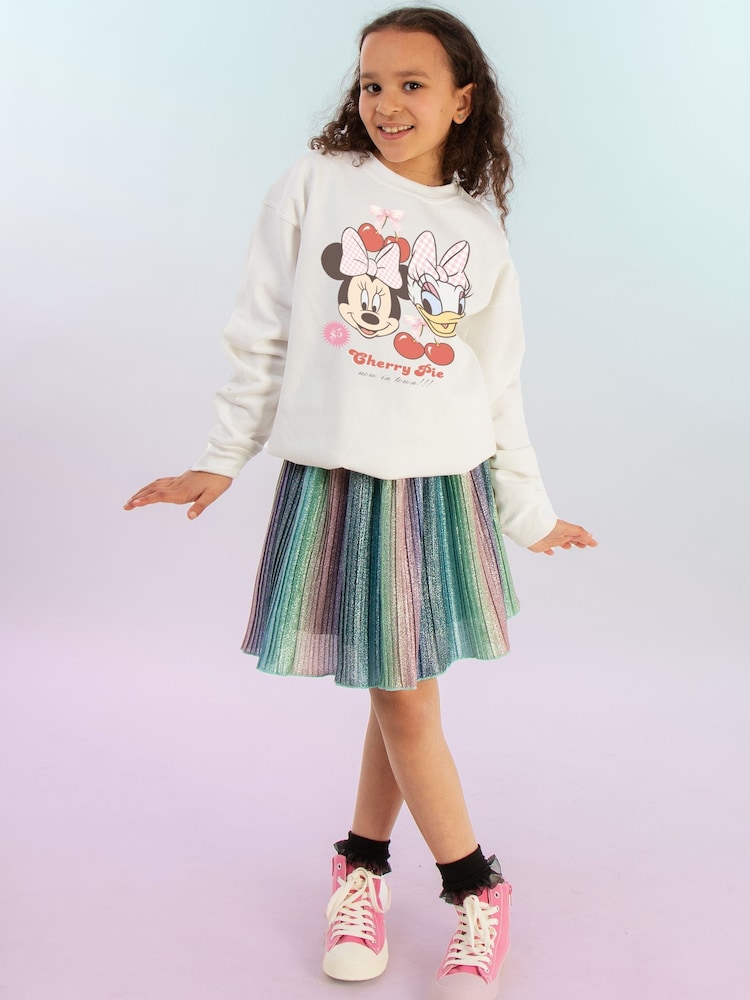 Brands In White Disney Minnie Mouse Daisy Duck Bow Sweatshirt - Image 2 of 3 Brands In White Disney Minnie Mouse Daisy Duck Bow Sweatshirt - Image 2 of 3