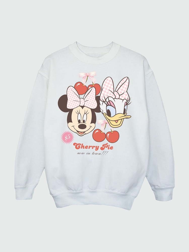Brands In White Disney Minnie Mouse Daisy Duck Bow Sweatshirt - Image 3 of 3