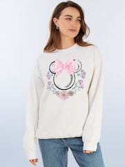 Brands In White Disney Minnie Mouse Flowers Logo Sweatshirt - Image 1 of 4