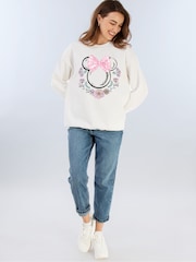 Brands In White Disney Minnie Mouse Flowers Logo Sweatshirt - Image 2 of 4