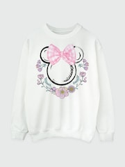 Brands In White Disney Minnie Mouse Flowers Logo Sweatshirt - Image 3 of 4