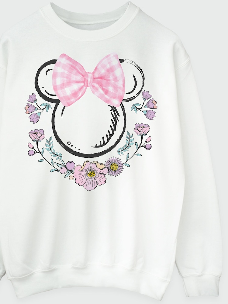 Brands In White Disney Minnie Mouse Flowers Logo Sweatshirt - Image 4 of 4