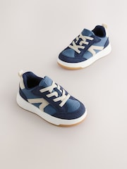 Blue Standard Fit (F) Elastic Lace Trainers - Image 1 of 5