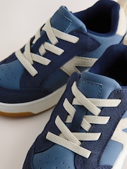 Blue Standard Fit (F) Elastic Lace Trainers - Image 4 of 5