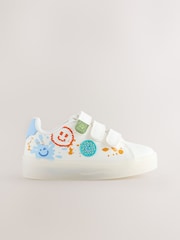 White Happy Face Light Up Touch Fastening Trainers - Image 5 of 8