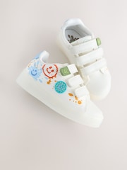White Happy Face Light Up Touch Fastening Trainers - Image 7 of 8