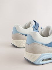 Blue/Neutral Standard Fit (F) Elastic Lace Trainers - Image 2 of 5