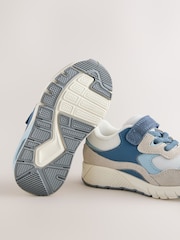 Blue/Neutral Standard Fit (F) Elastic Lace Trainers - Image 4 of 5