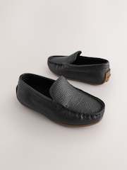 أسود - حذاء سهل اللبس من جلد الشمواه - صورة 4 من 5