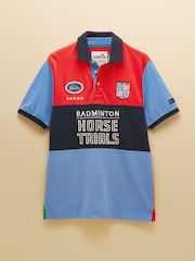 Joules Red & Blue Official Badminton Horse Trials Colourblock Cotton Pique Polo Shirt - Image 13 of 13