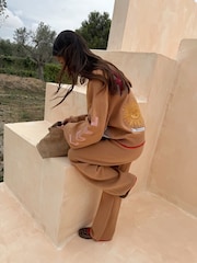 Never Fully Dressed Brown Camel Wide leg Trousers - Image 3 of 4