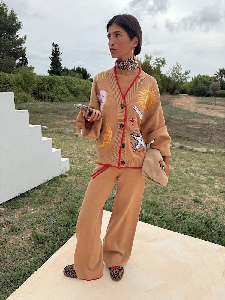 Never Fully Dressed Brown Camel Wide leg Trousers - Image 4 of 4