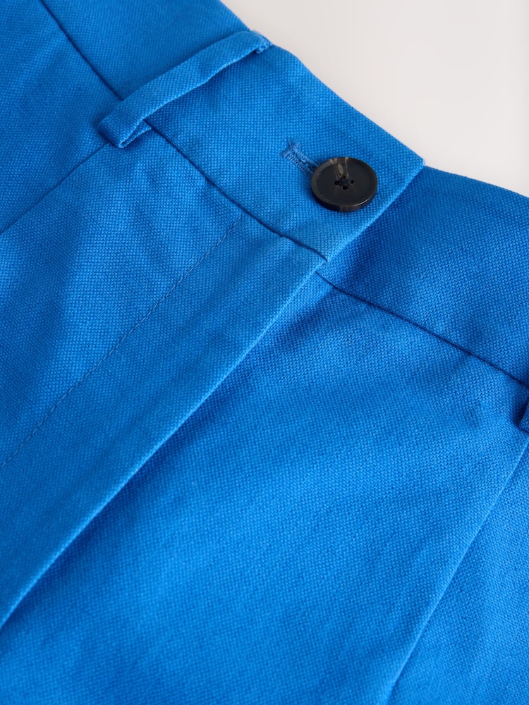 Blue Linen Rich Wide Leg Trousers - Image 8 of 8