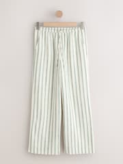Verde/crudo - Stripe Wide Leg Trousers with Linen - Imagen 4 de 6