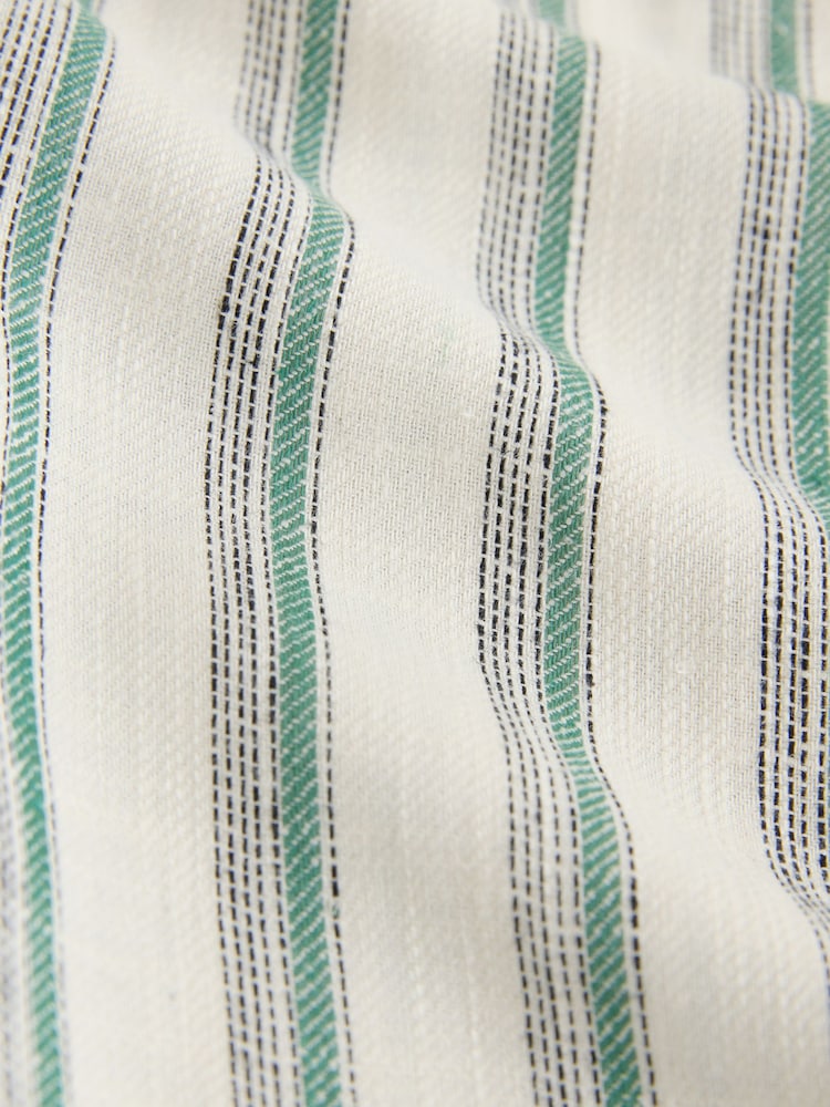 Verde/crudo - Stripe Wide Leg Trousers with Linen - Imagen 6 de 6