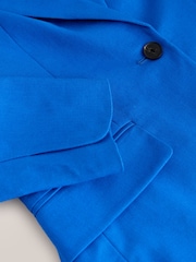 Cobalt Blue Linen Rich Single Breasted Blazer - Image 9 of 9