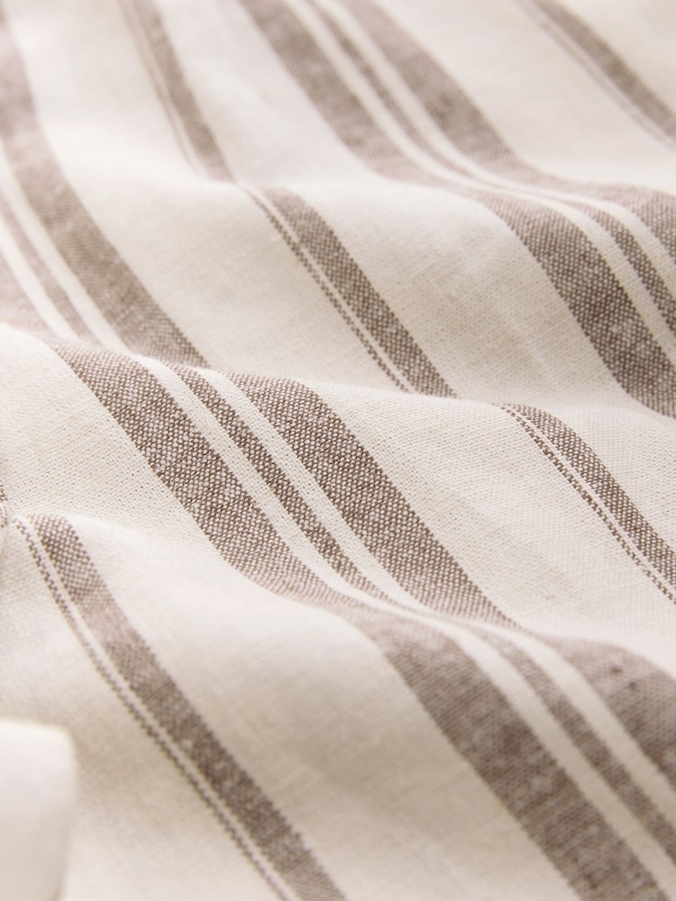 Naturel met strepen - Broek met hoog linnengehalte en wijde pijpen - Afbeelding 8 van 8 Naturel met strepen - Broek met hoog linnengehalte en wijde pijpen - Afbeelding 8 van 8