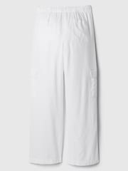 Gap White Linen Blend Wide Leg Cargo Pull On Trousers - Image 7 of 7