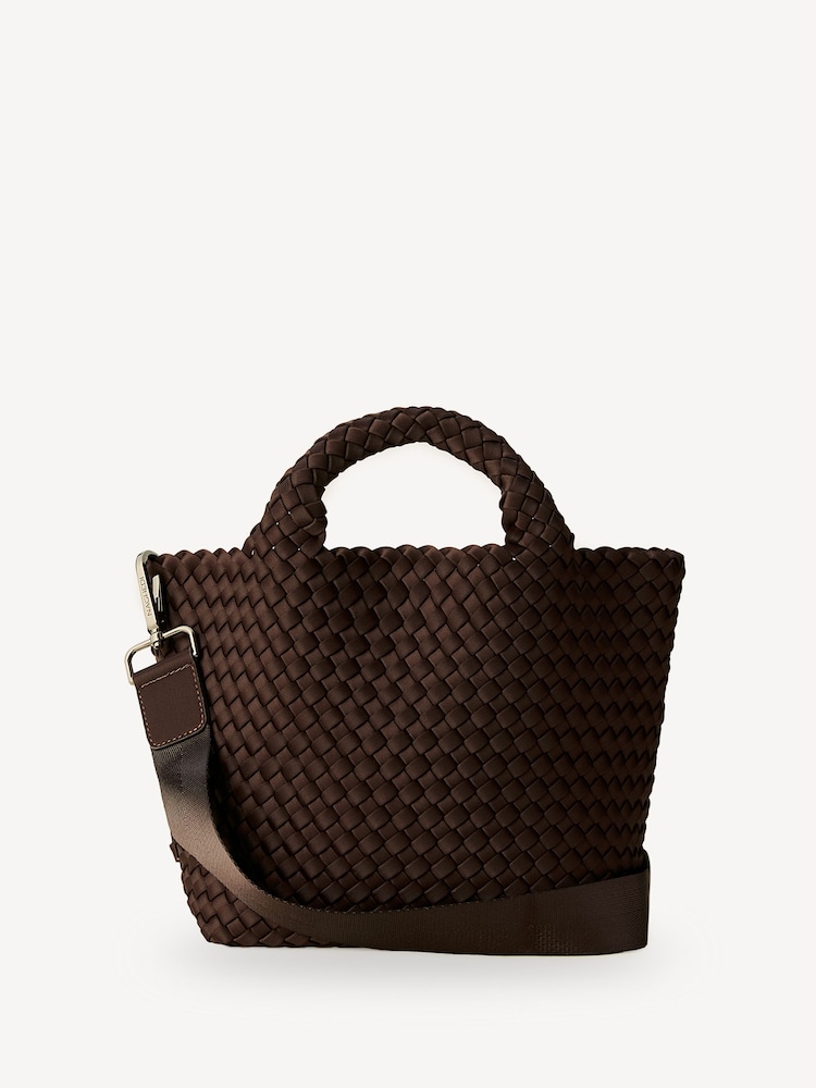 NAGHEDI Chocolate Brown Small ST Barths Tote Bag - Image 1 of 6 NAGHEDI Chocolate Brown Small ST Barths Tote Bag - Image 1 of 6