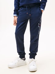 Tommy Hilfiger Blue Essential Pure Cotton Logo Joggers - Image 3 of 12
