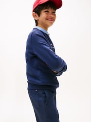 Tommy Hilfiger Blue Essential Pure Cotton Logo Joggers - Image 6 of 12