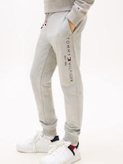Tommy Hilfiger Grey Essential Pure Cotton Logo Joggers - Image 4 of 10