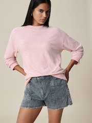 Rosa blush - Blusa de gola redonda de manga comprida e toque macio e aconchegante - Imagem 2 de 7