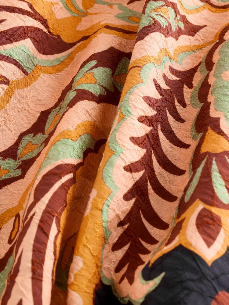 Black/Green Paisley Midi Slip Summer Dress - Image 8 of 8