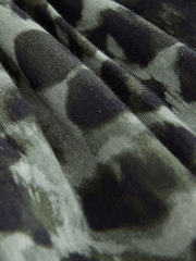 Green/Black Leopard Print Off The Shoulder Midi Dress - Image 9 of 9