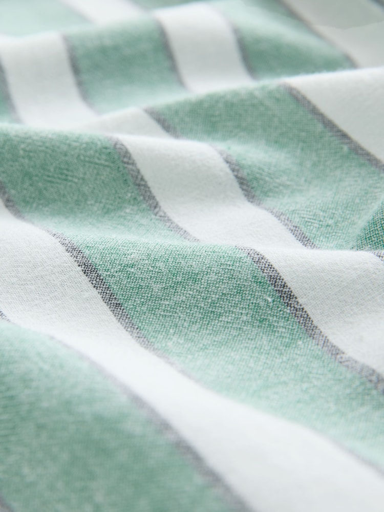 Green/White Summer Shirt With Linen - Image 3 of 3 Green/White Summer Shirt With Linen - Image 3 of 3