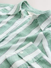 Green/White Summer Shirt With Linen - Image 7 of 8
