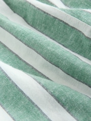 Green/White Summer Shorts With Linen - Image 5 of 6