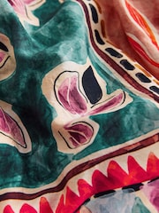 Teal/Brown Summer Halter Maxi Dress - Image 7 of 8