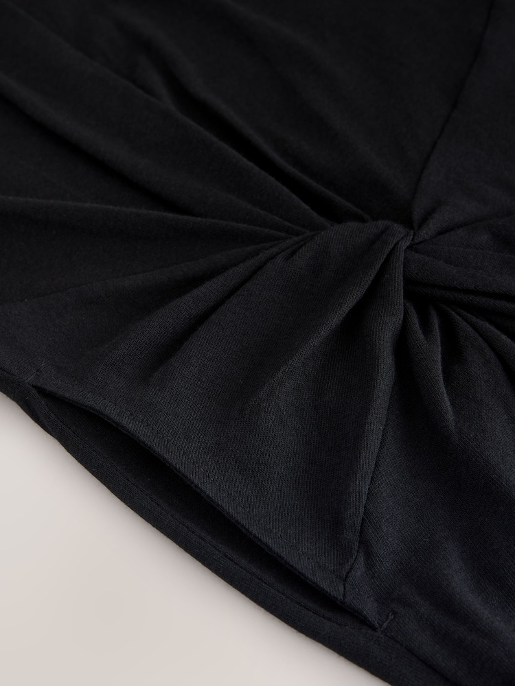 Black Jersey Twist T-Shirt Summer Dress - Image 3 of 3 Black Jersey Twist T-Shirt Summer Dress - Image 3 of 3