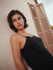 Svart - N. Premium Midi-underkjole med høy hals - Bilde 4 av 8