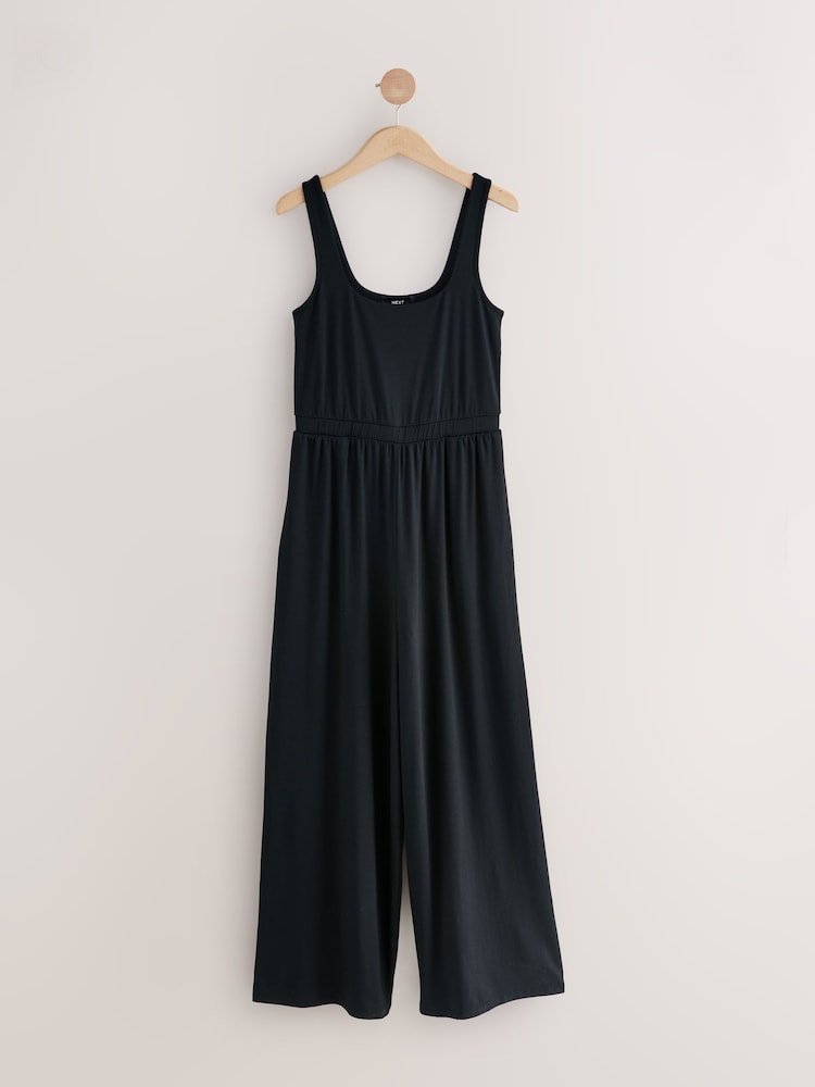 Black Jersey Jumpsuit - Image 1 of 3 Black Jersey Jumpsuit - Image 1 of 3