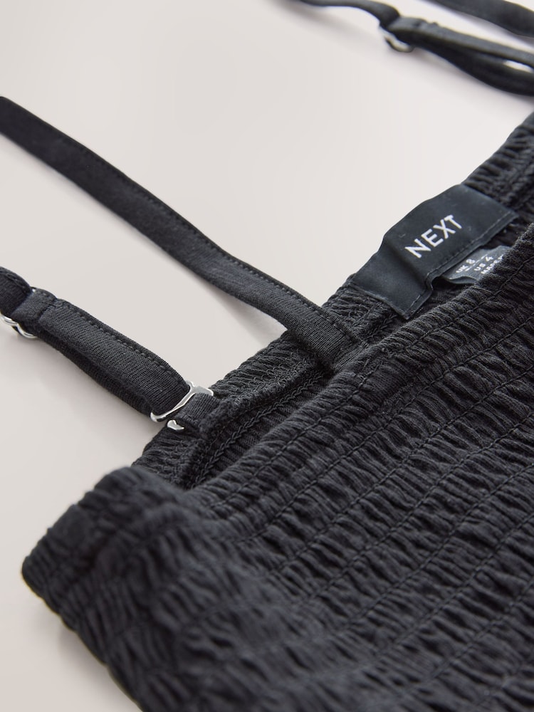 Noir - Robe mi-longue bandeau en jersey avec bretelles amovibles - Image 7 de 7