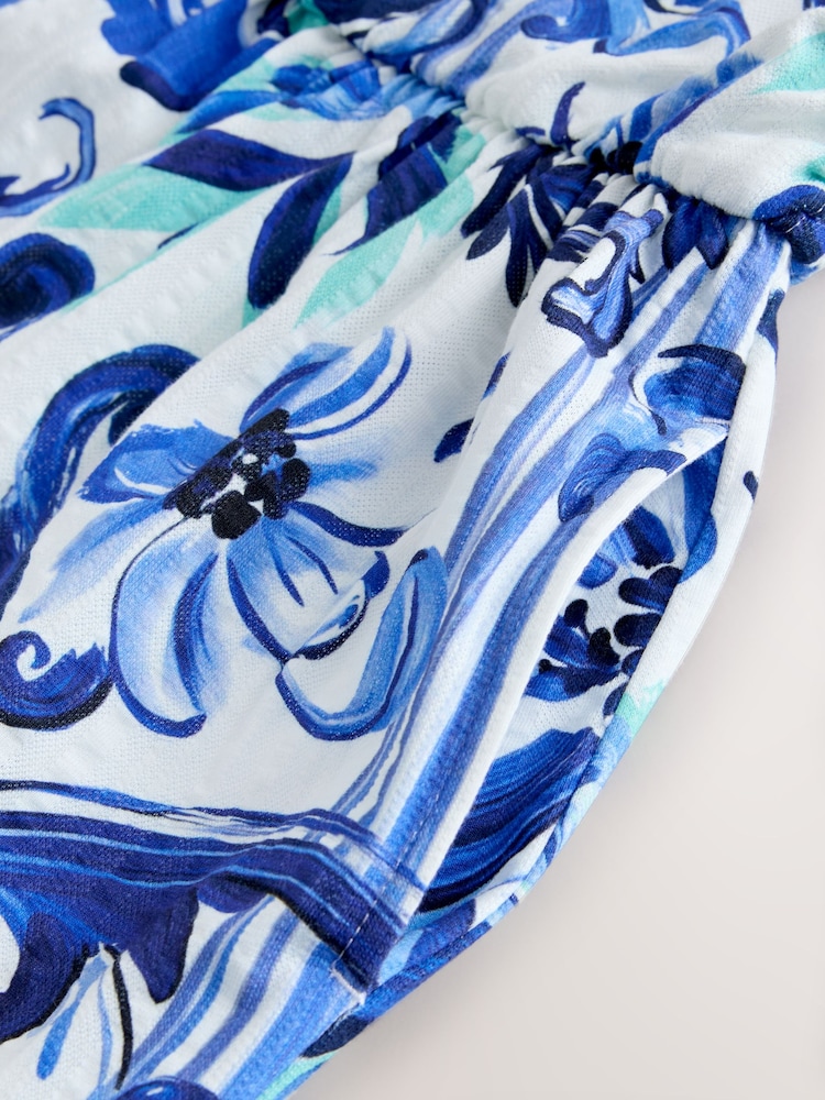 Blue/White Jersey Bandeau Playsuit - Image 3 of 3 Blue/White Jersey Bandeau Playsuit - Image 3 of 3